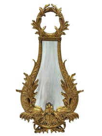 Neoclassical Style Gilt Figural Dolphin Motif Mirror
