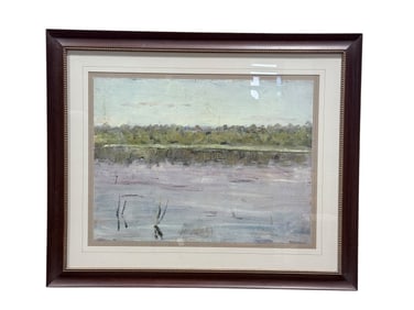 Framed "Big River" Painting on Paper For Patterson Furn. Co.