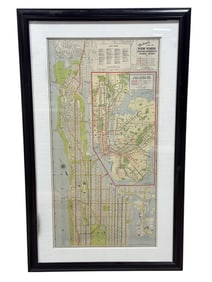 Framed Vintage Map of New York Subway System
