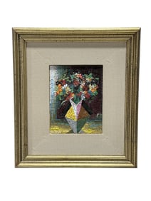 Signed Virgilio Cassio "Port of Pines" Micro-Mosaic