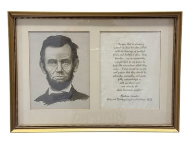 Abraham Lincoln Print & 1863 National Thanksgiving Proclamation