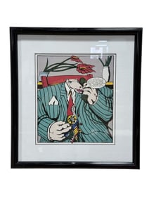 Framed Markus Pierson "Homage To Lichtenstein I" Lithograph