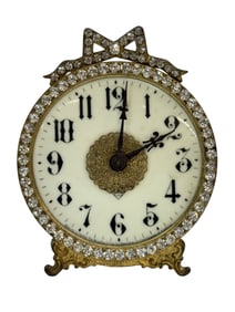 RARE Early 1900s Ansonia Jeweled Desk Clock