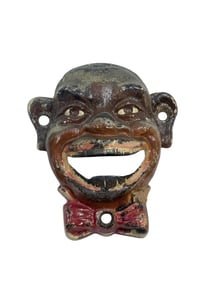 Antique Cast Iron Painted Black Boy Bottle Opener