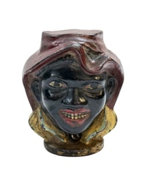 Antique A.C. Williams Cast Iron 2 Faced Black Boy Bank