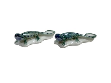 Pair of Antique Ens Volkstedt Porcelain Lizards