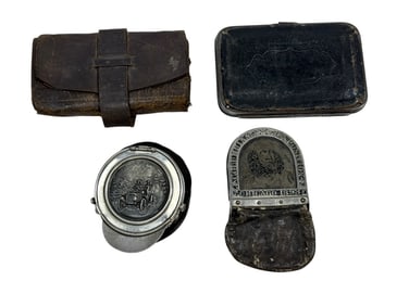 19th C. Driving Cap Purse & 3 Other Wallet Purses
