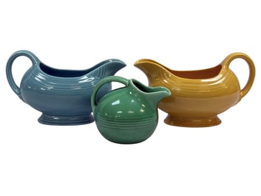 (2) Fiesta Gravy Boats & (1) Fiesta Pitcher