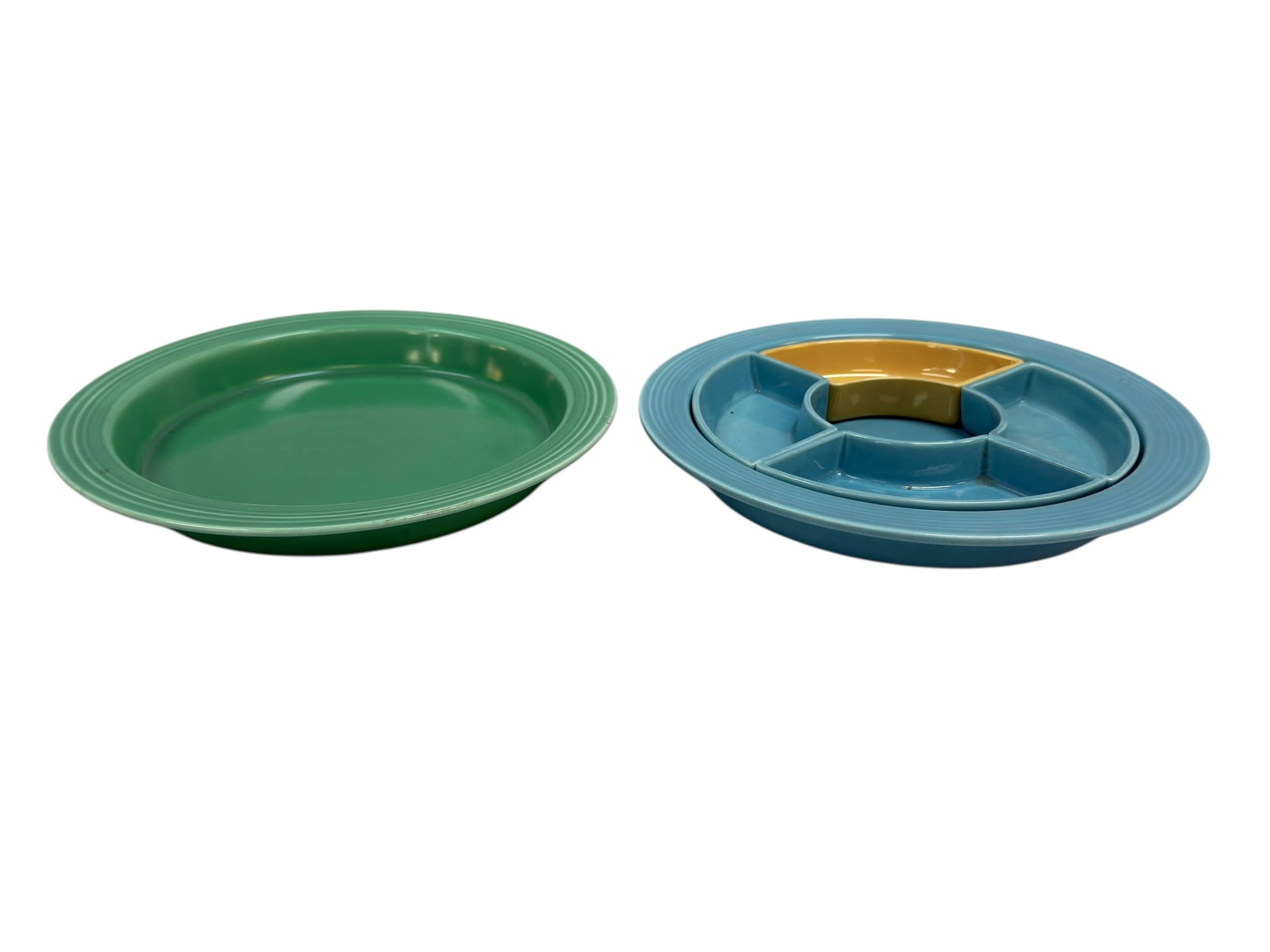 Lot of Fiesta Compartment Tray Pieces: Lot of Fiesta Compartment Tray Pieces. In used condition, missing some pieces.