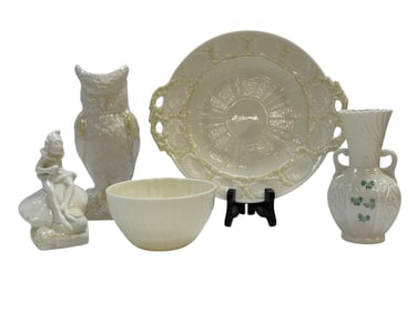 5Pc Grouping of Irish Belleek Items