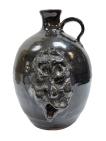 Signed Pottery Face Jug