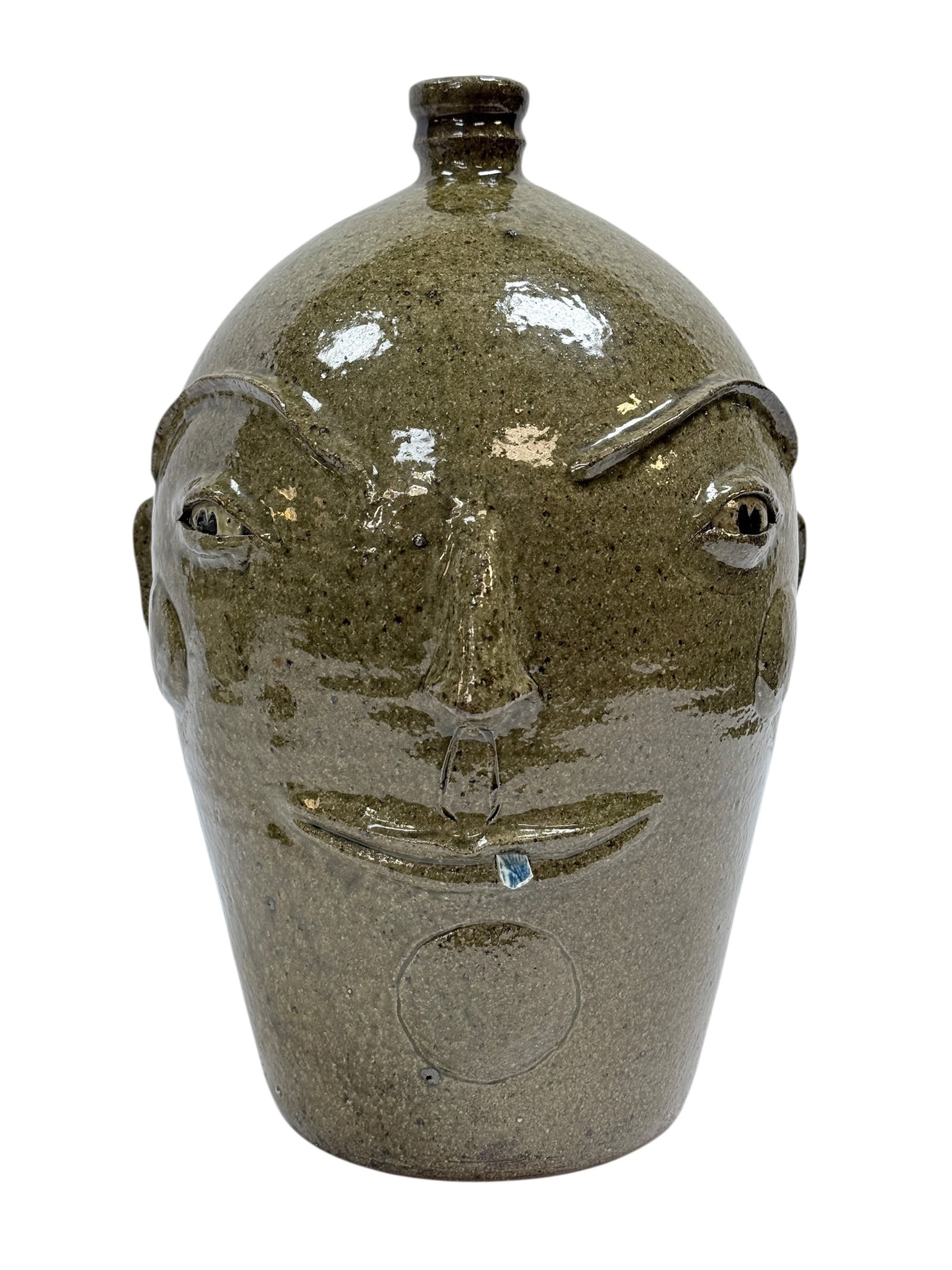 Signed Michael Bayne Pottery Face Jug (1 of 10)