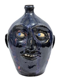 Signed Clint Alderman "Southern Stoneware Face Jug