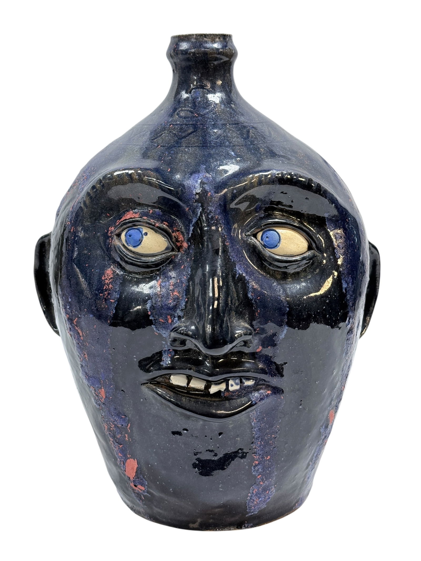 Signed Clint Alderman "Southern Stoneware Face Jug (1 of 10)