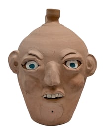 Signed Grace Nell Hewell Pottery Face Jug