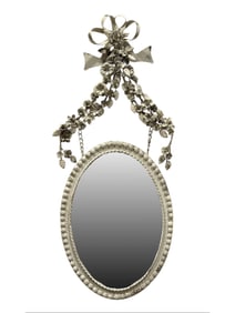 Metal Park Hill "Petite Flower" Oval Mirror