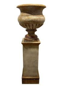 Large Park Hill Metal Country French Style "Portico" Urn w/ Pedestal