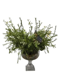 Allstate Living Floral Wax Flower/ Rosemary in Glass Vase