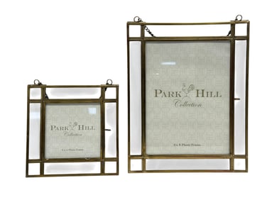 (2) Park Hill Brass & Glass Picture Frames