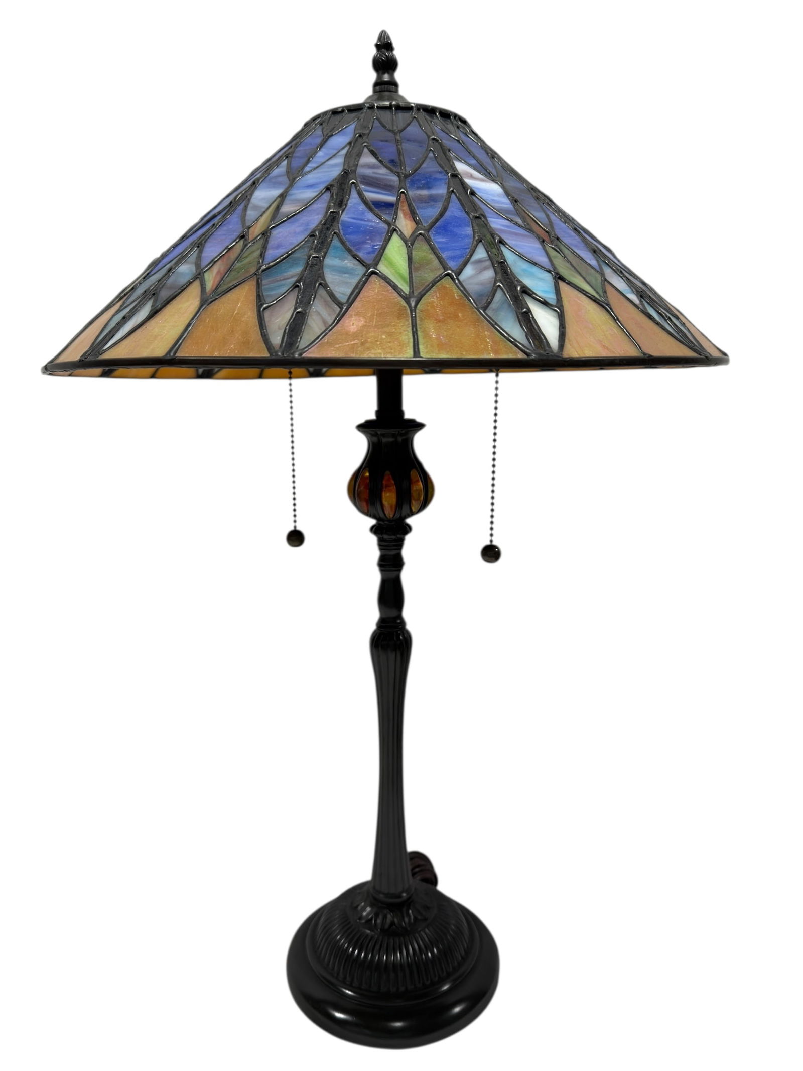 Quoizel Peacock Feather Stained Glass Lamp (1 of 12)