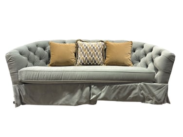 Paul Roberts "Carmen" Tufted Velvet Sofa w/ Pillows