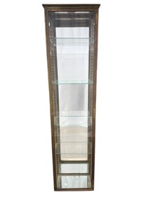 MCM Tall Brass & Glass Display Cabinet