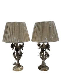 (2) Park Hill Metal Flower Table Lamps