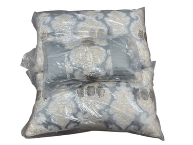 (3) Eastern Accents Jolene Damask Sham & Decorative Pillows