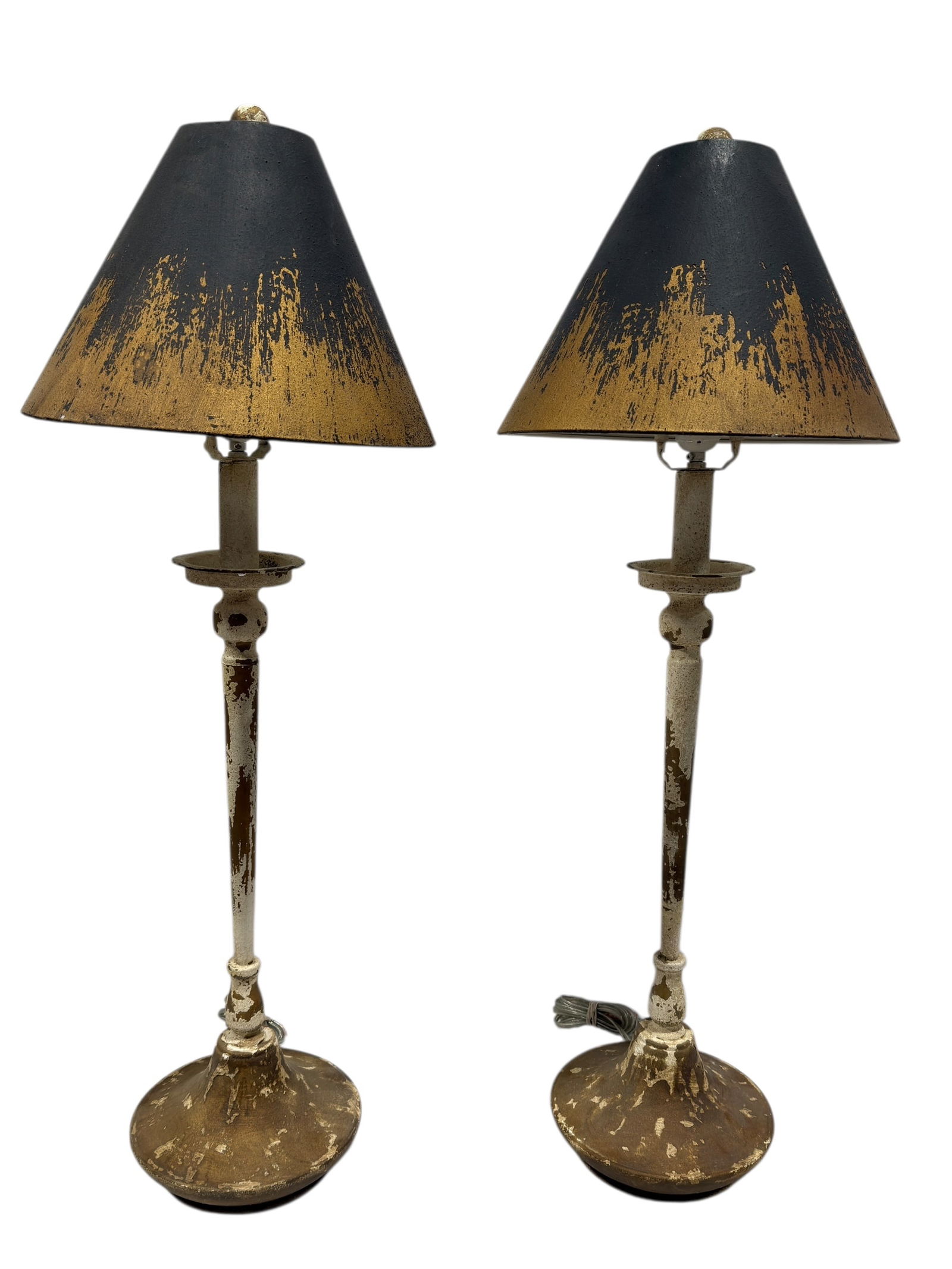Pair of Park Hill Dudley Buffet Distressed Metal Lamps (1 of 7)