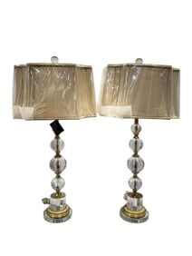(2) Elegant John Richard Briolette Crystal Lamps