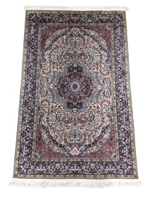 Mid-century Hand Knotted Persian Isfahan Rug