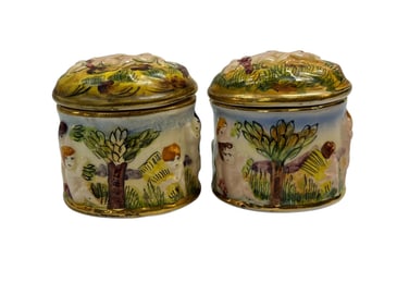 (2) Vintage Capodimonte Trinket Boxes