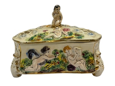 Italian Capodimonte Porcelain Jewelry Box