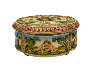 Antique Capodimonte Style Porcelain Box