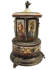 Reuge Capodimonte Musical Carousel Cigarette Dispenser