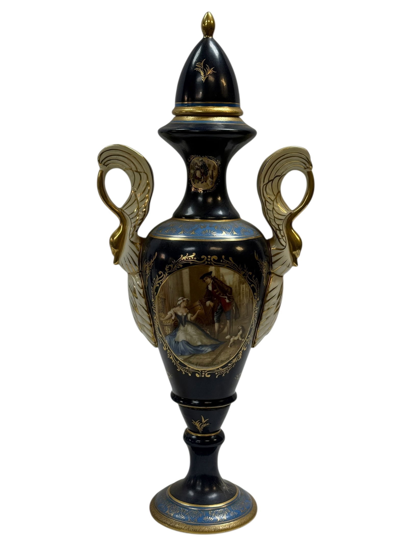 Vintage Royal Vienna Austria Swan Handled Urn (1 of 14)