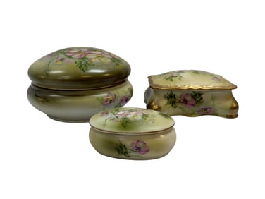 Group of 3 Hand Painted Nippon Trinket Boxes
