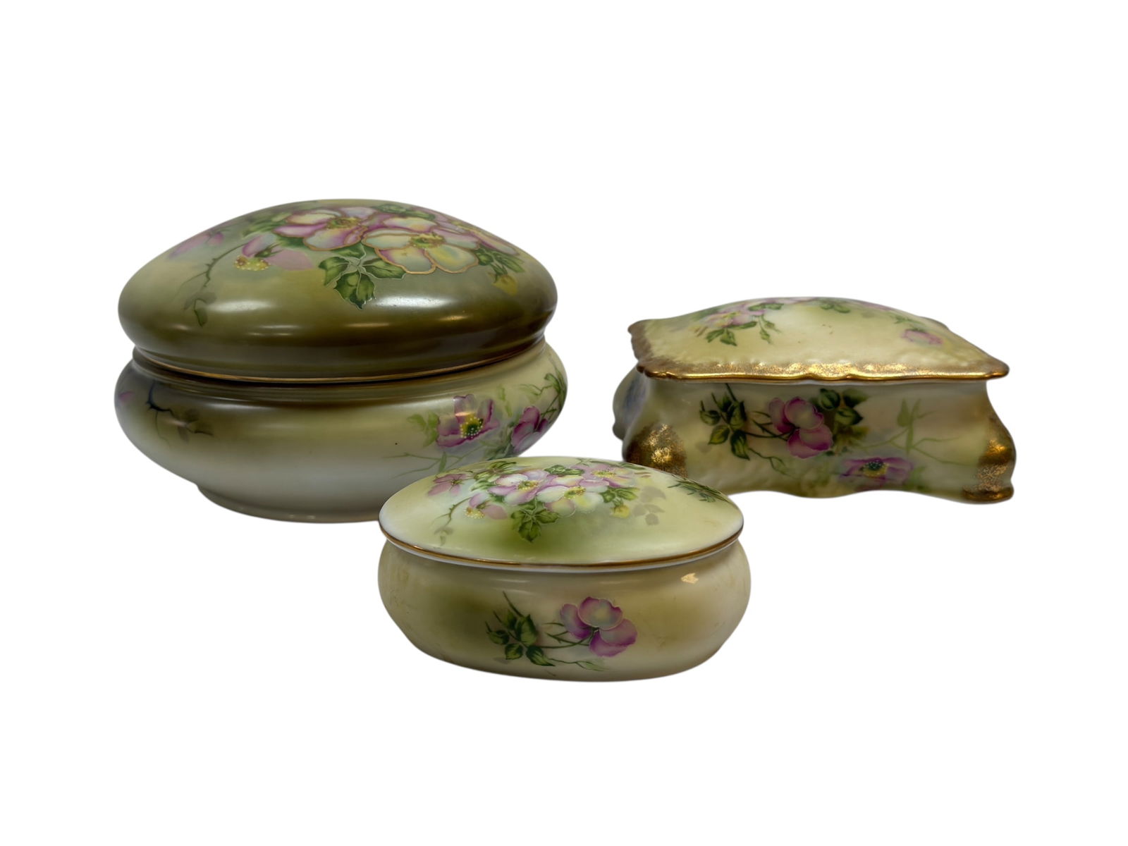 Group of 3 Hand Painted Nippon Trinket Boxes (1 of 13)