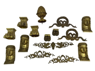 Group of French Bronze Furniture Ormolu Mounts