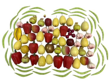 Group of Assorted Painted Vegetables & Fruit