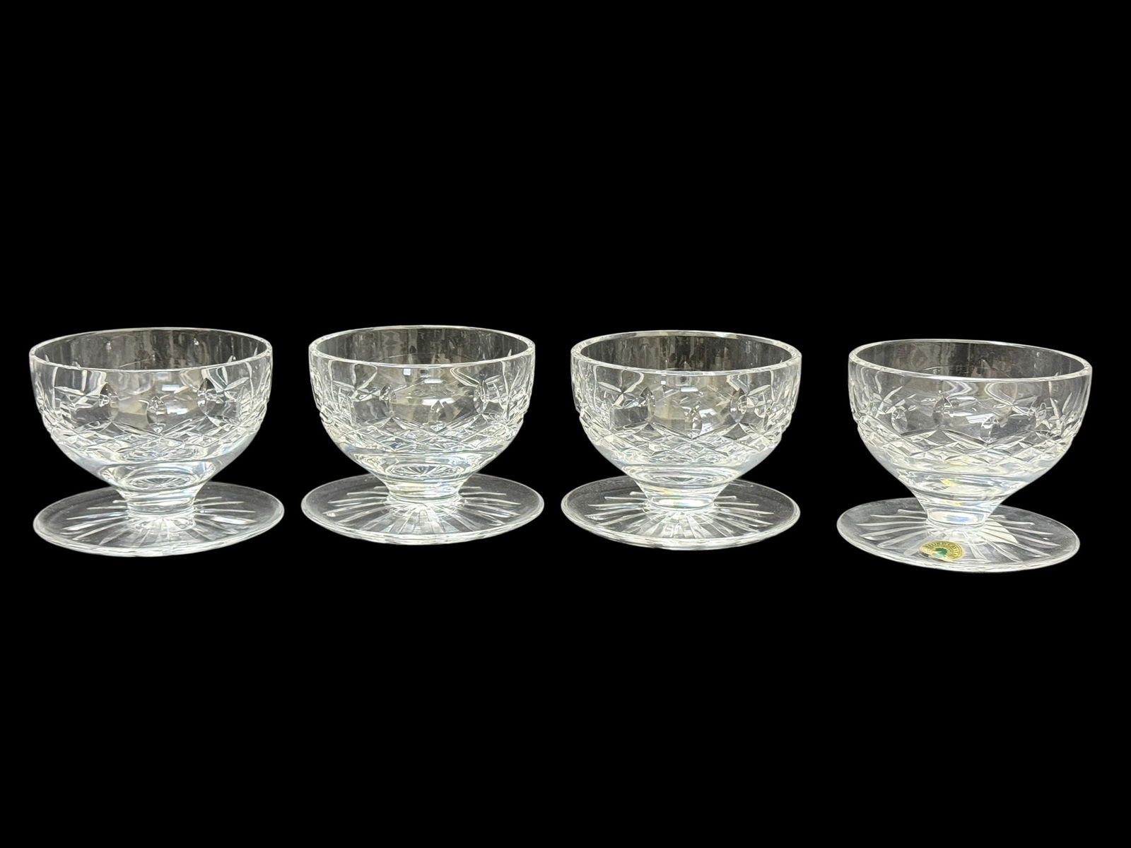 Set of 4 Waterford Crystal Lismore Grapefruit Bowls: Set of 4 Waterford Crystal Lismore Grapefruit Bowls w/ Original Box. Measures 3" H x 4" Diameter. Box measures 3.5" H x 8.5" W x 8.75" D.