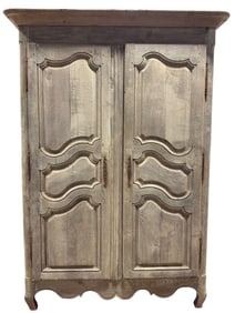 Cir 1800 French Bleached Oak Armoire