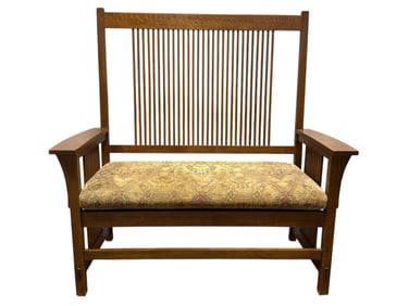 Stickley Mission Oak Spindle Settee