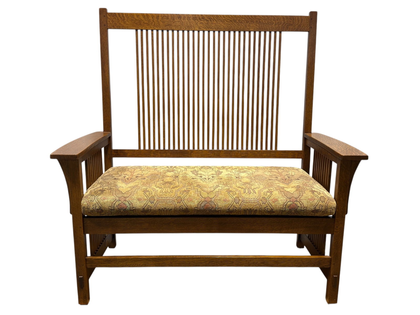 Stickley Mission Oak Spindle Settee (1 of 8)