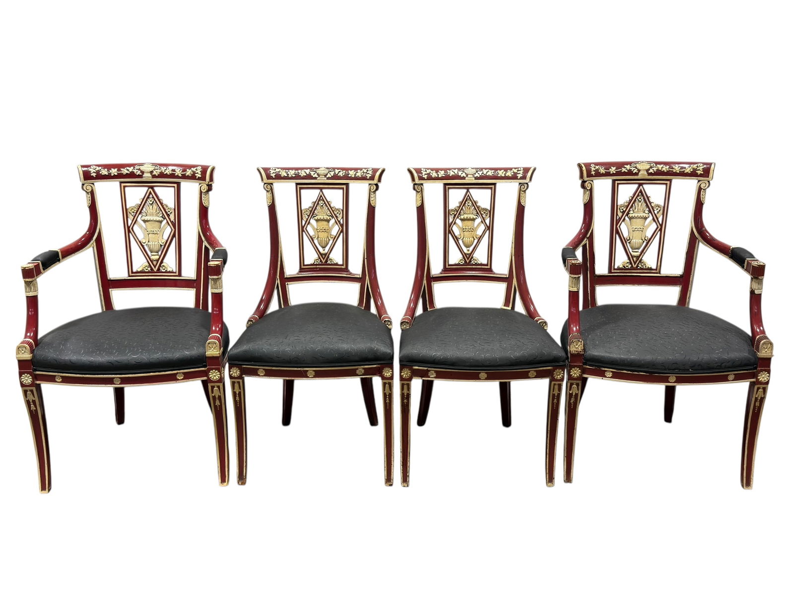 (4) Design Toscano British Colonial Painted Chairs (1 of 9)