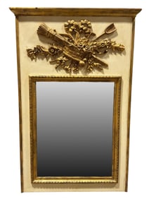 Early 1900s Italian Giltwood Trumeau Mirror