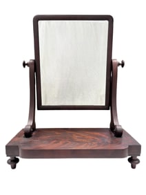 Antique Flame Mahogany Shaving Mirror