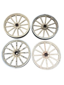 (4) Metal Wagon Wheels