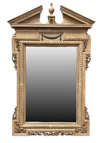 Blonde Carved Wood Neo Classical Mirror