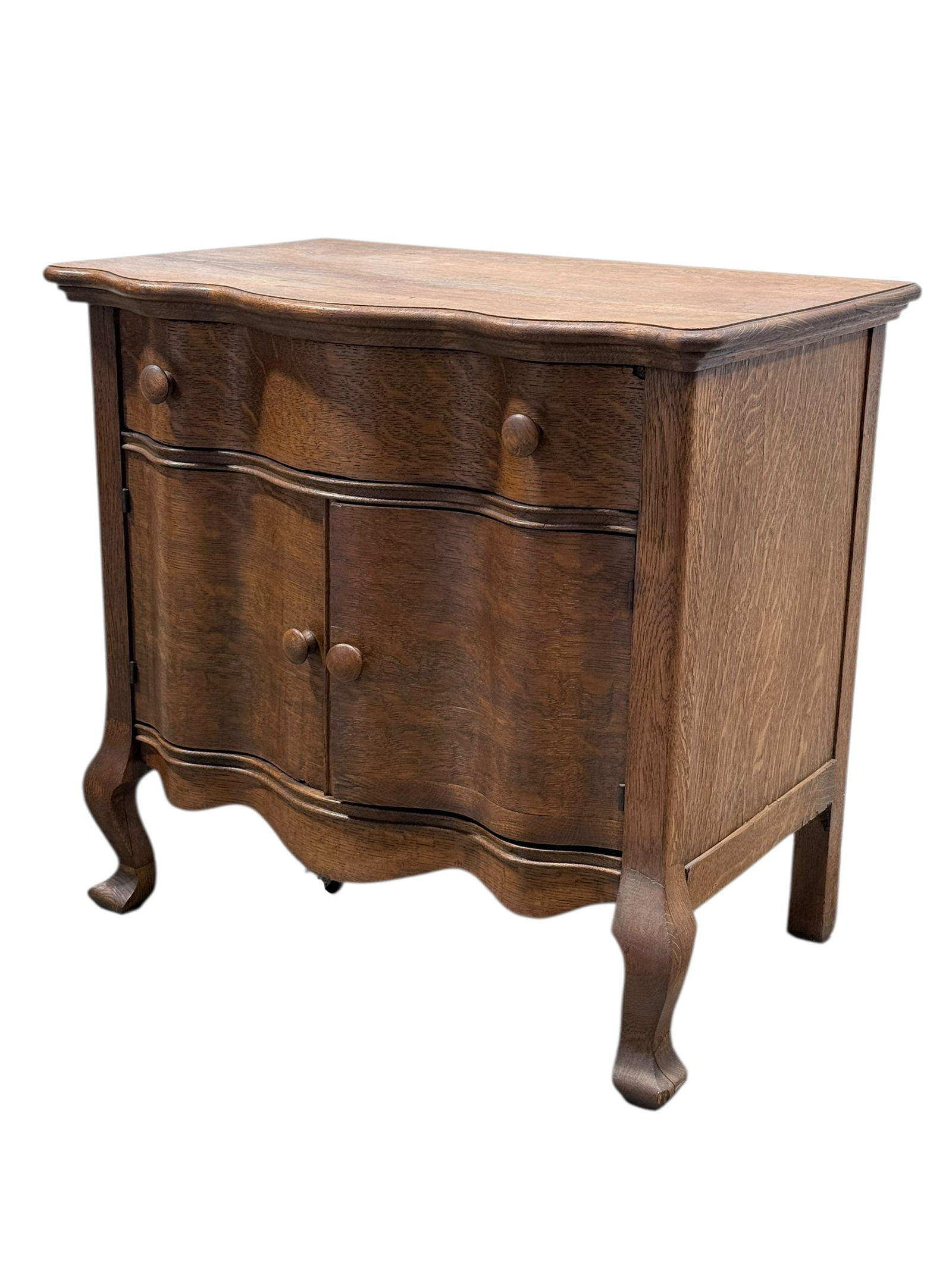 Antique Tiger Oak Serpentine Front Chest (1 of 7)